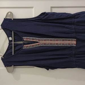 Navy ankle length romper with pockets